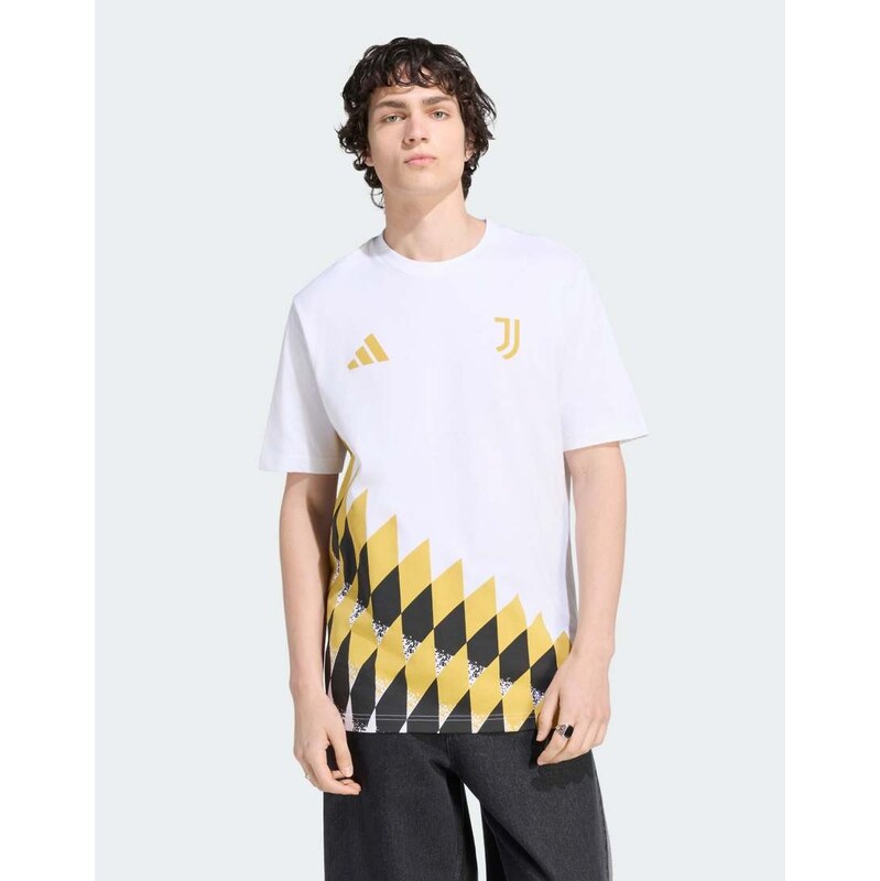 adidas performance Juventus turin stadium graphic tee in white