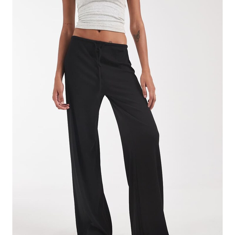 ONLY Tall wide leg trousers in black