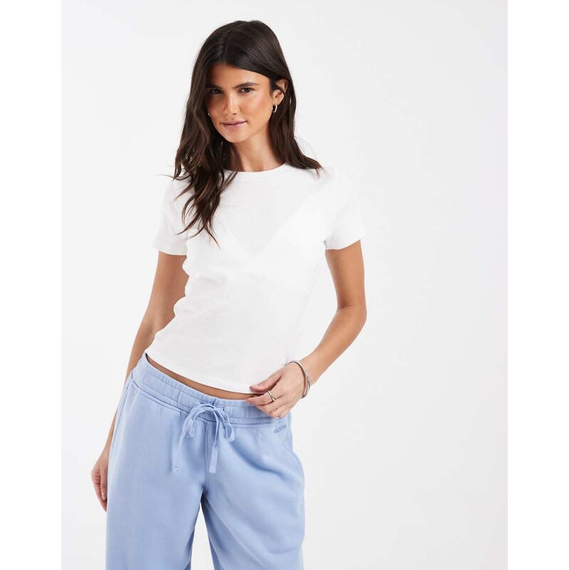 Hollister ribbed baby tee in white