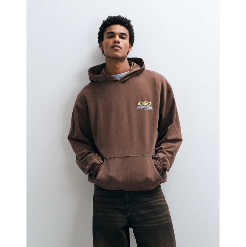 ASOS DESIGN heavyweight oversized hoodie with graphic in washed