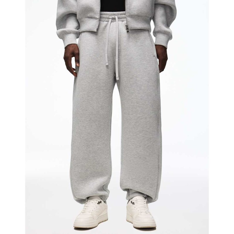 Bershka Technical balloon joggers in light grey