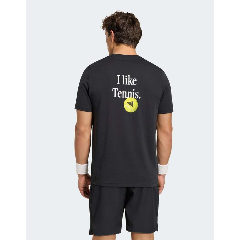 adidas performance Tennis category graphic t-shirt in black /