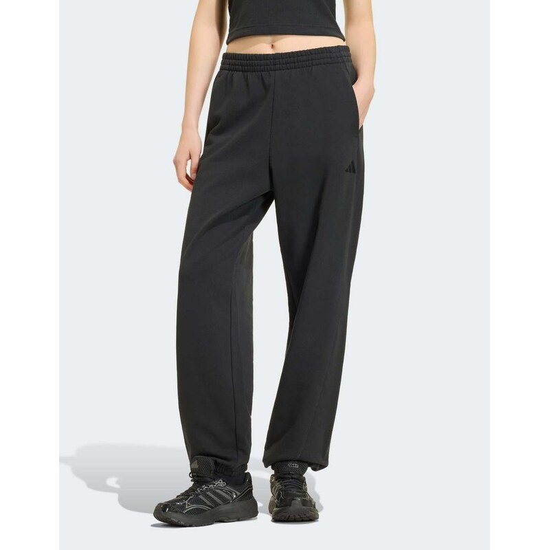 adidas performance Adidas kit small logo loose cuffed pants in