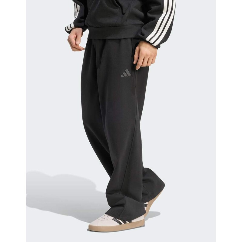 adidas performance Adidas kit small logo wide pant in black