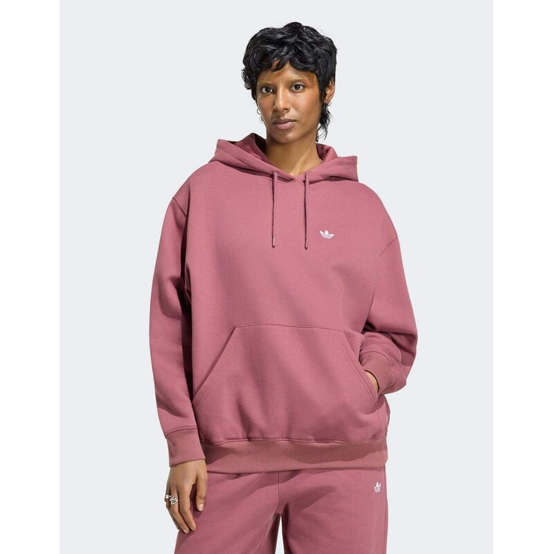 adidas Originals Essentials oversized fleece hoodie in burgundy