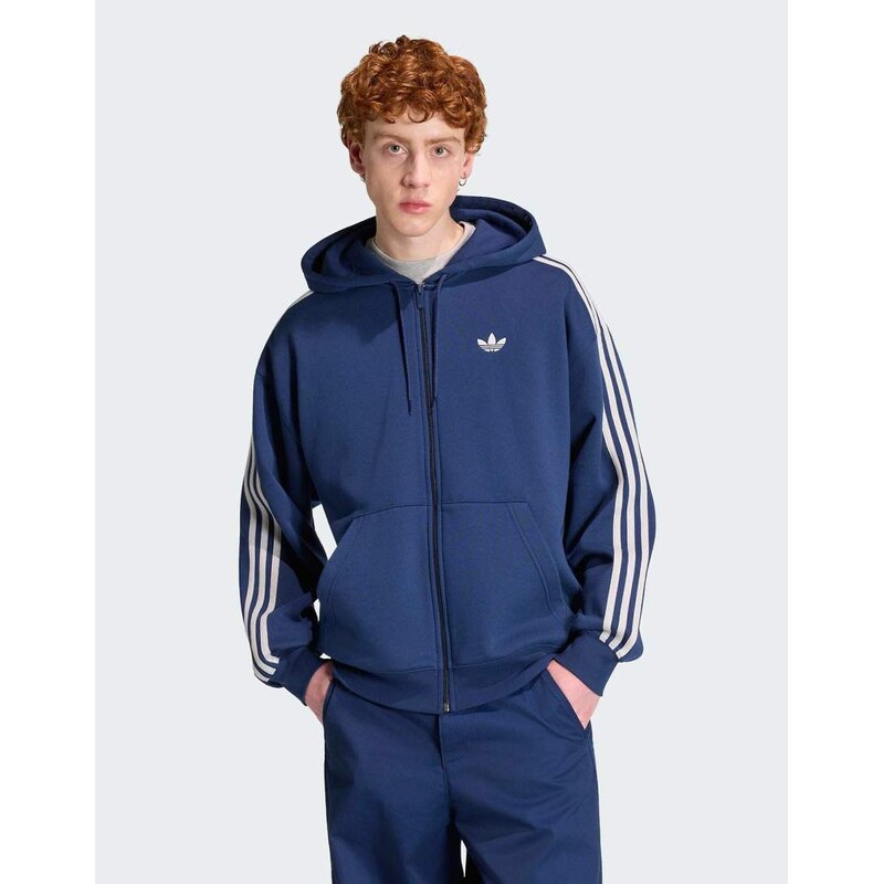 adidas Originals Adidas adicolor oversize full-zip hoodie in