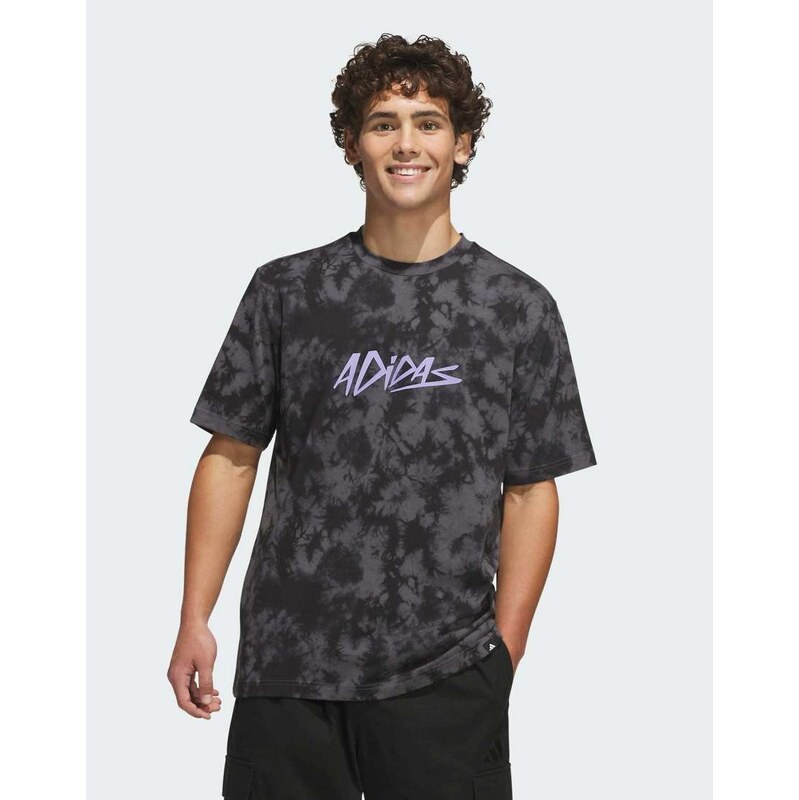 adidas performance Lux color graphic t-shirt in grey five