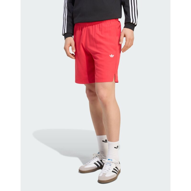adidas Originals Trefoil essentials swim shorts in pure ruby-Red