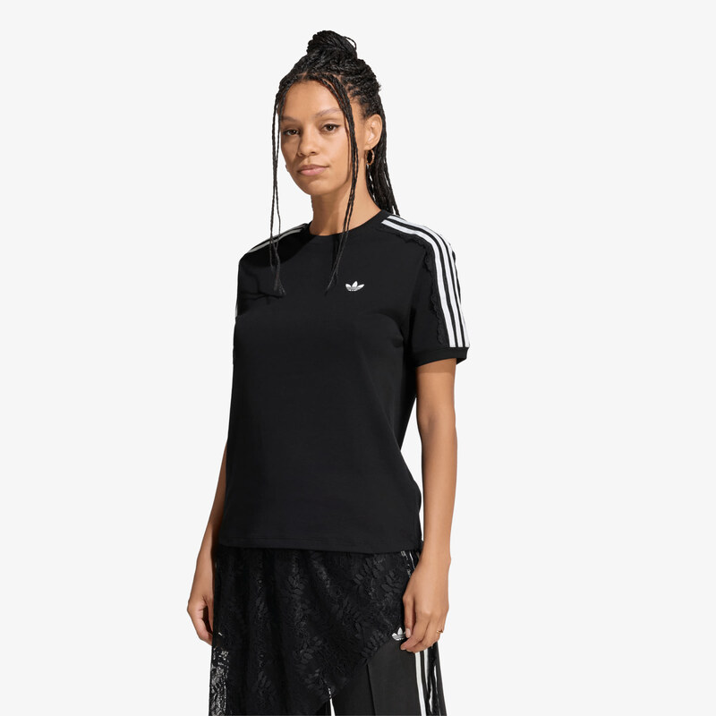 adidas Originals Tričko adidas Lace 3 Stripes Tee Black XS