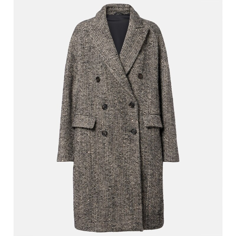 Brunello Cucinelli Herringbone wool-blend coat