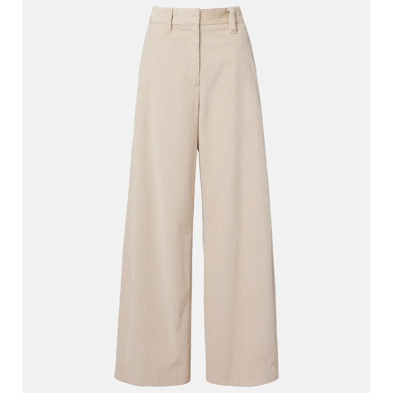 Brunello Cucinelli Monili cotton corduroy wide-leg pants