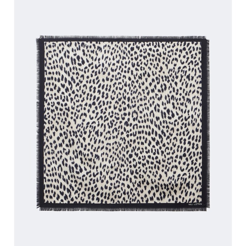 Nili Lotan Leopard print silk scarf
