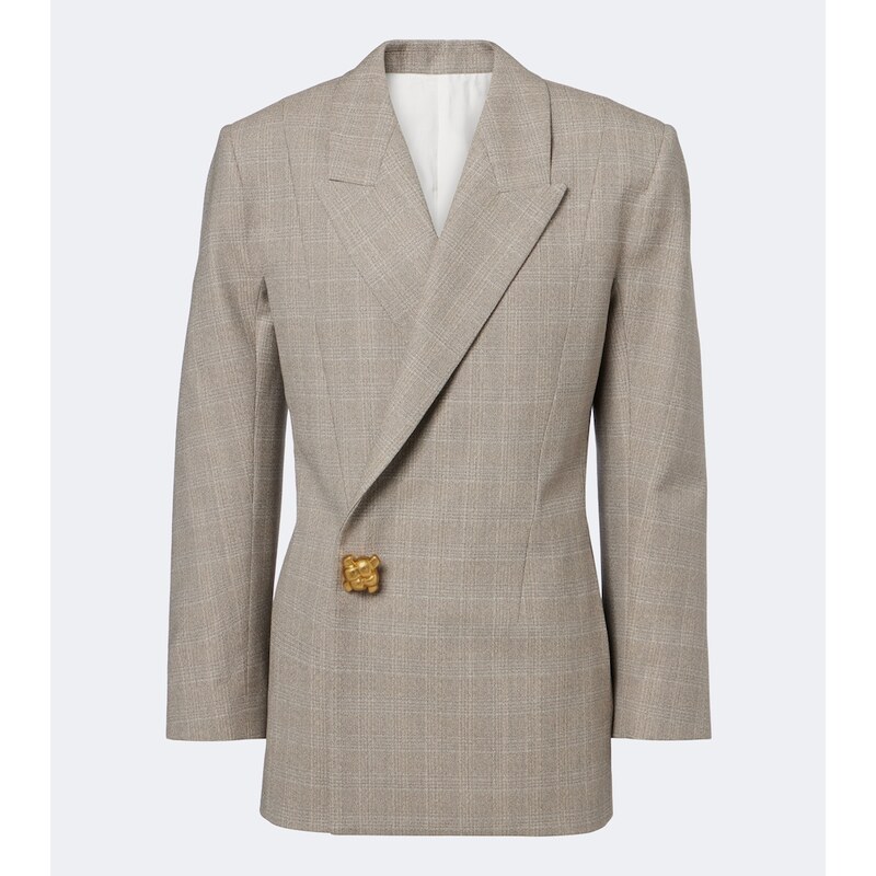 Bottega Veneta Checked double-breasted wool blazer