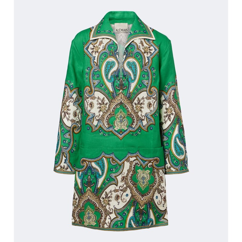 Alémais Porter printed linen minidress
