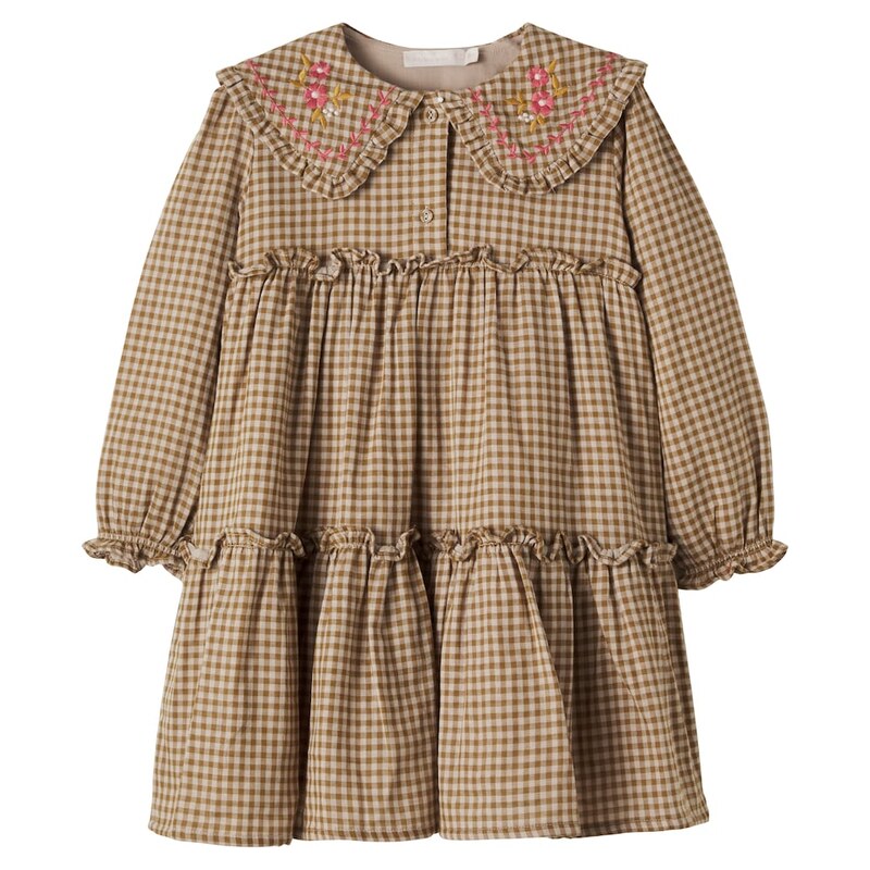Cera Una Volta Viola checked cotton dress