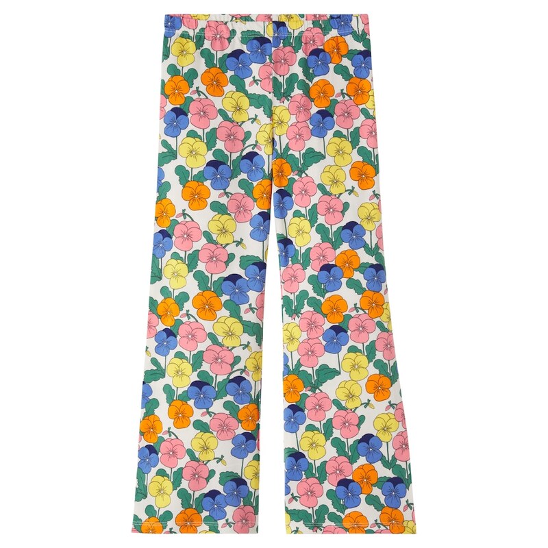 Mini Rodini Floral cotton-blend wide-leg pants