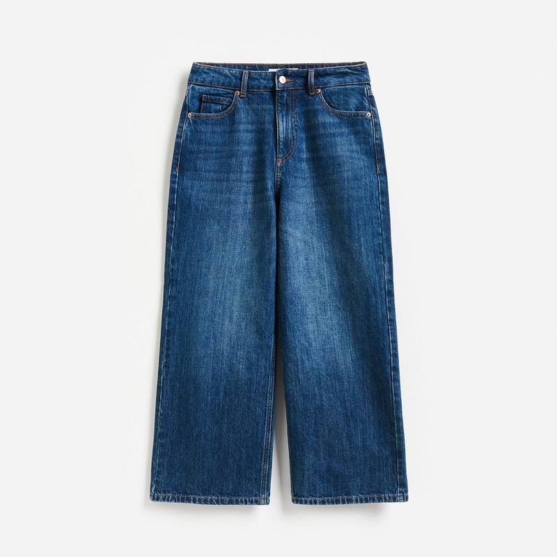Reserved - Džíny culottes - tmavomodrá