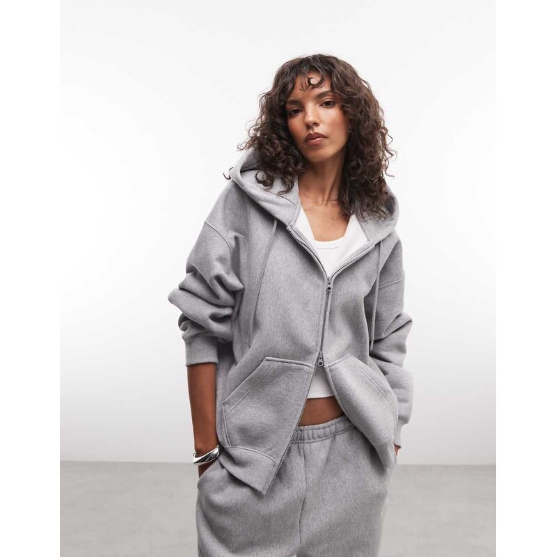 Nike Studio Fleece heavy weight oversized zip through hoodie in