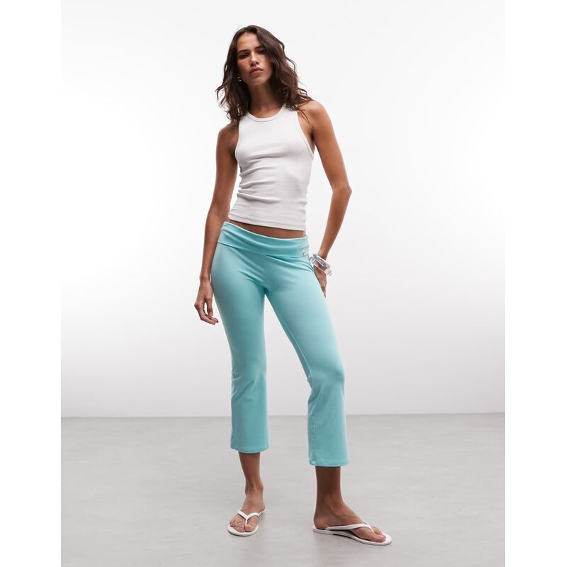 COLLUSION flared capri leggings in aqua-Blue
