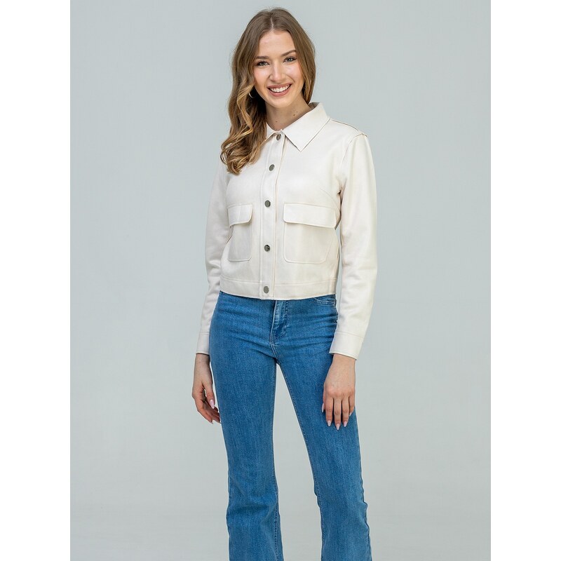 PERSO Womans Stylish short womens jacket with a collar