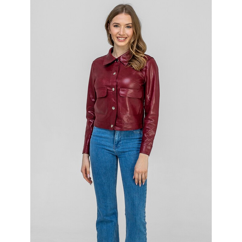 PERSO Womans Stylish short womens jacket with a collar