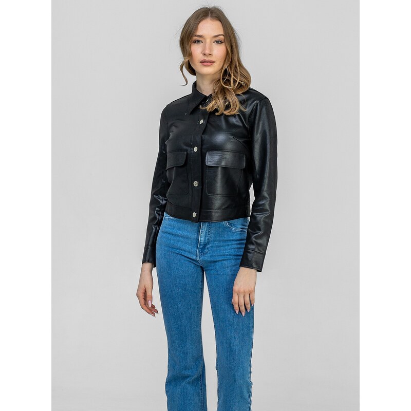 PERSO Womans Stylish short womens jacket with a collar