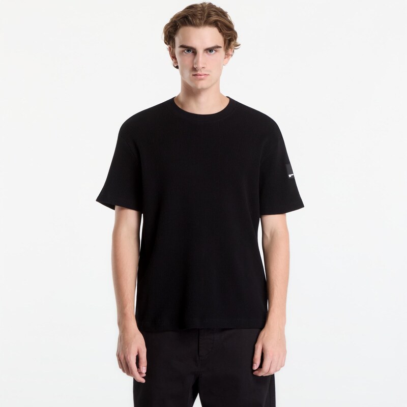 Tričko Karl Lagerfeld Jeans Reg Ss Waffle Tee Black M