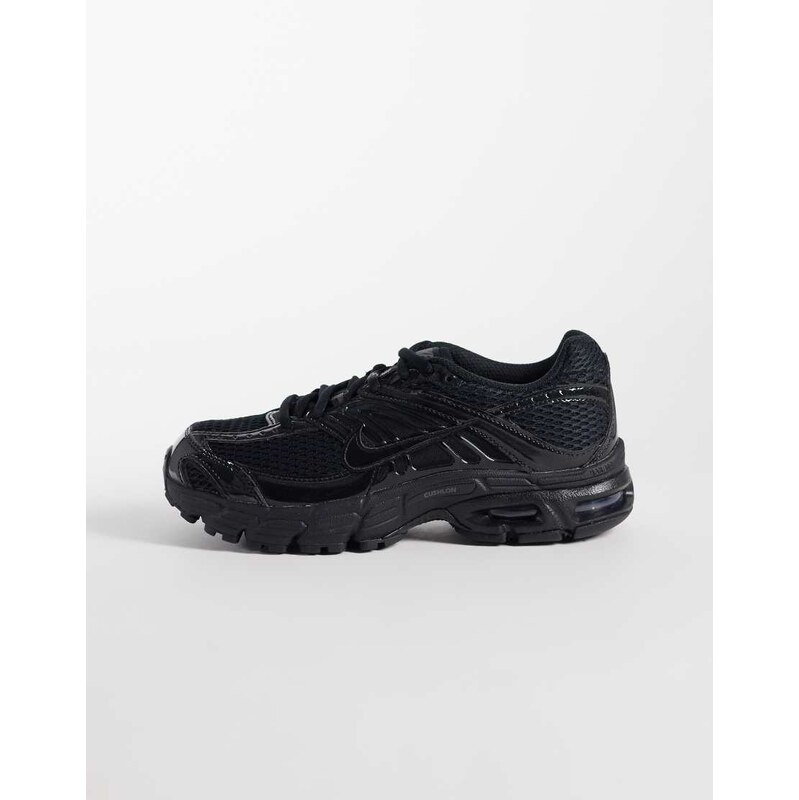 Nike Air Max Moto 2K trainers in black and silver metallic