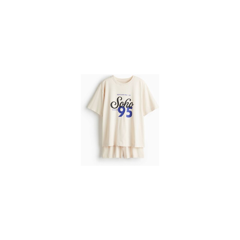 H&M - Pyžamos potiskem - Světle Béžová