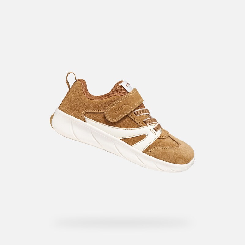 Světle hnědé chlapecké barefoot tenisky Geox Foot-run - Kluci