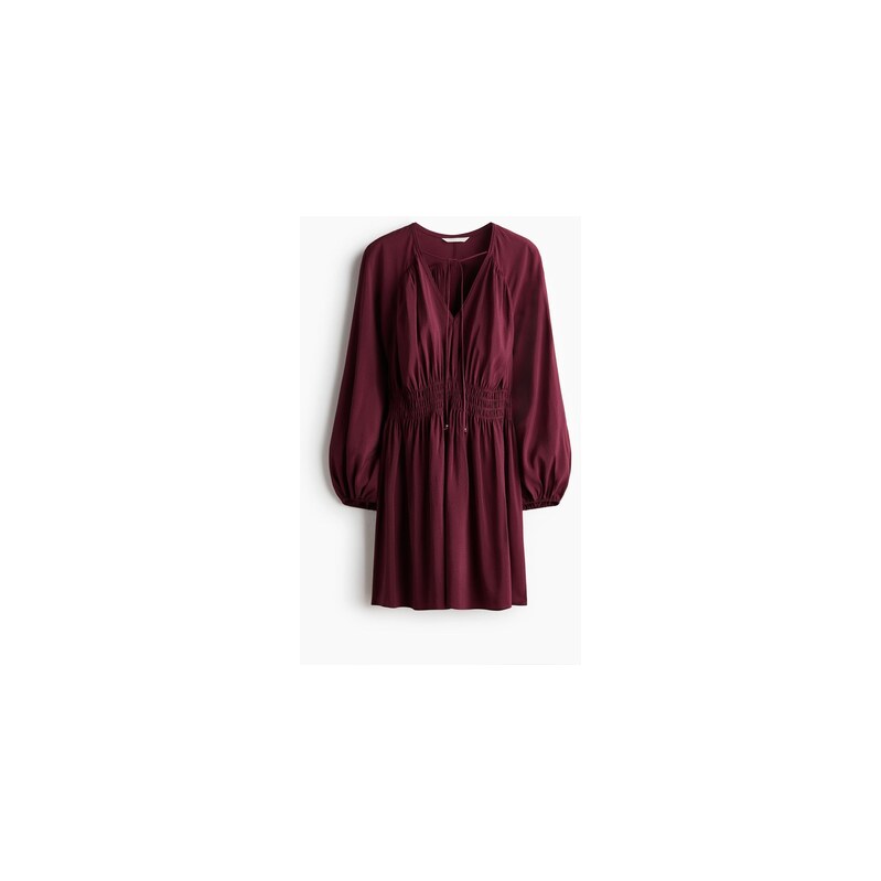 H&M - Oversized tunikové šaty - Tmavě Červená