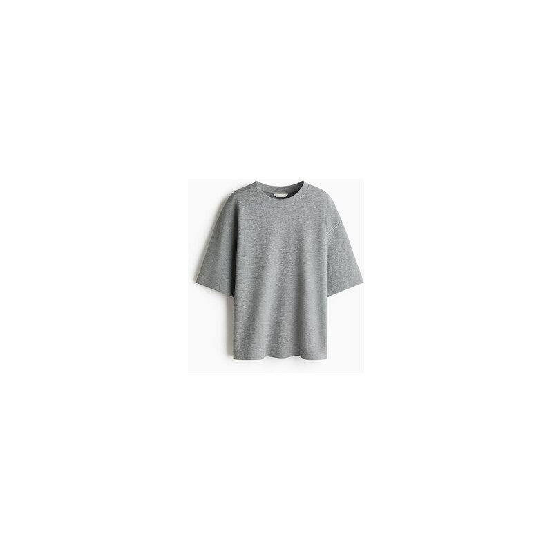 H&M - Tričkos interlockem - Světle Šedý Melír