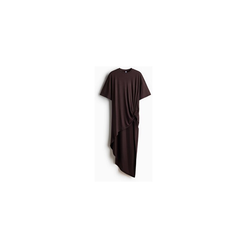 H&M - Tops různě dlouhým lemem a stočeným detailem - Dark Brown