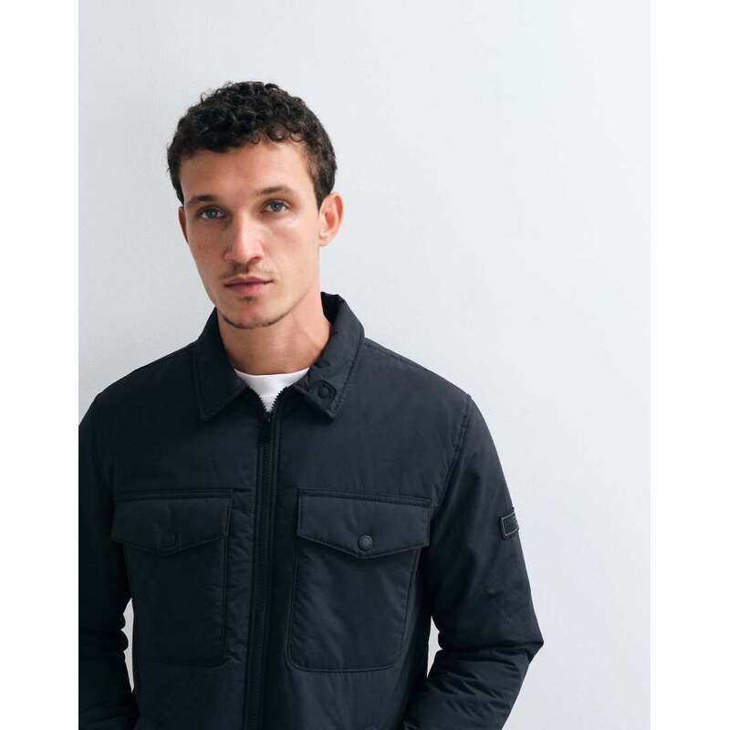 Barbour International Distill quilted shacket in black