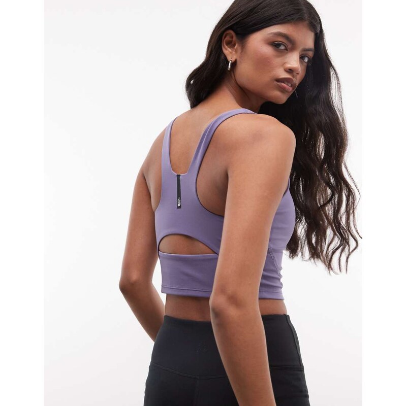 The North Face jaida long line bra in purple