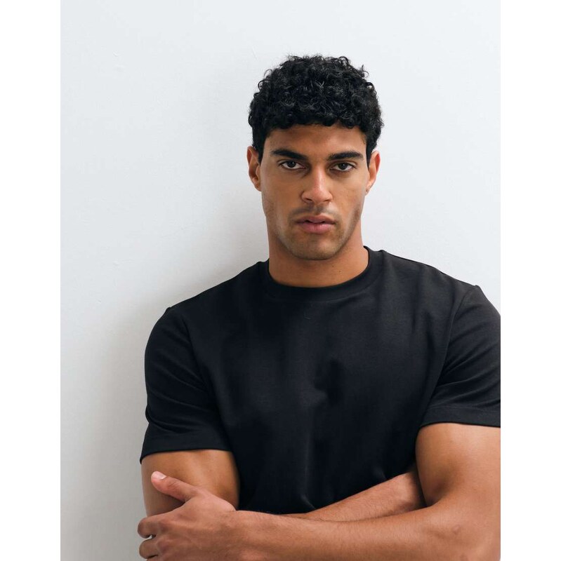 ARKET pure cotton heavy weight boxy t-shirt in black