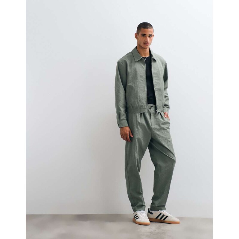 ASOS DESIGN smart co-ord blouson jacket in olive green