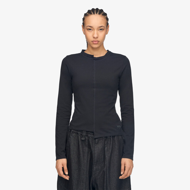 Tričko Y-3 Fitted Long Sleeve Tee Black M