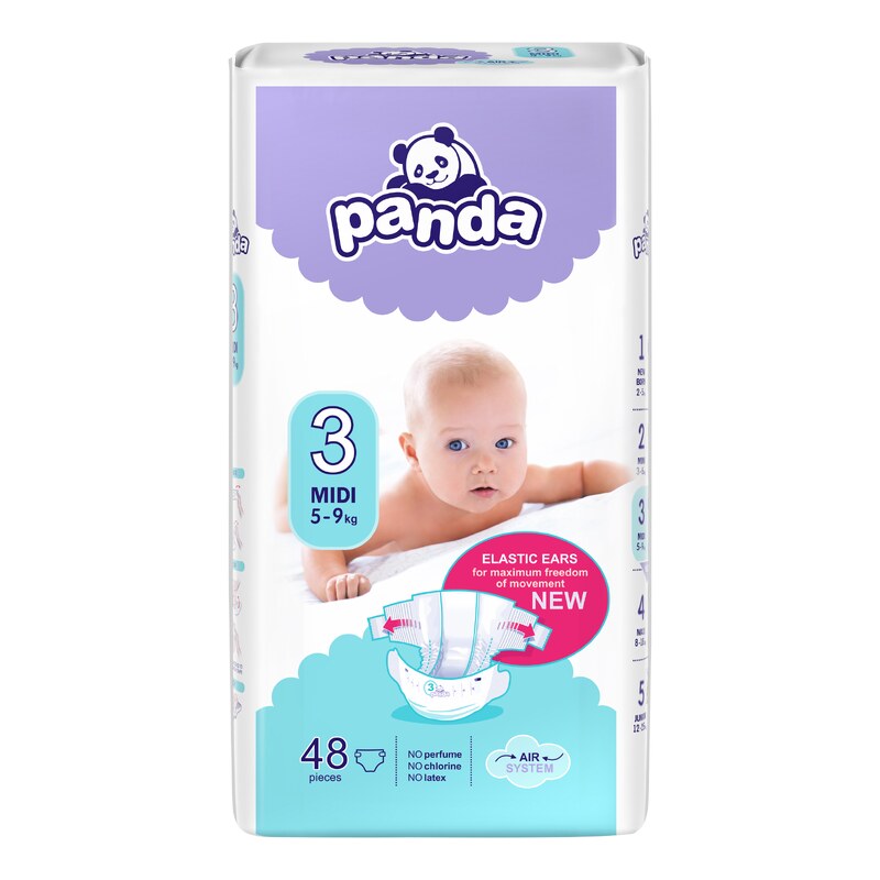 Bella Happy Panda 3 midi 5-9kg, 48ks