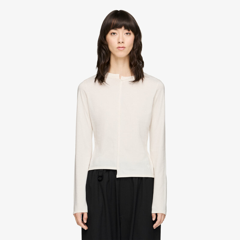 Tričko Y-3 Fitted Long Sleeve Tee Chalk White S