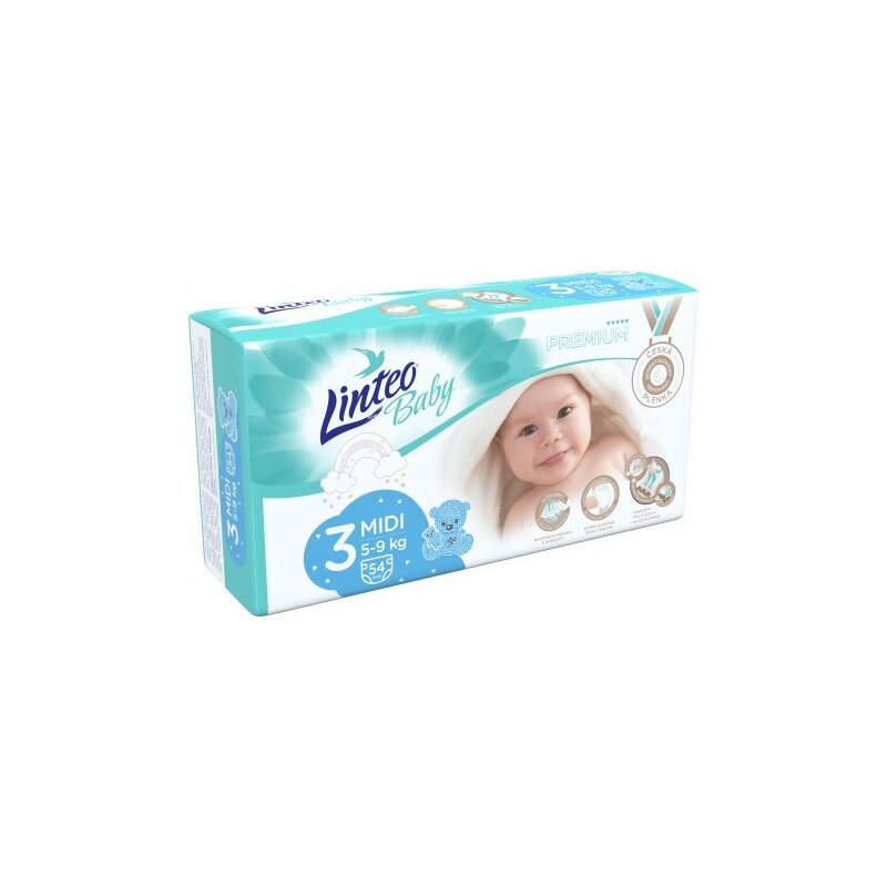 Linteo Baby Premium 3 Midi, 5-9-kg, 54ks