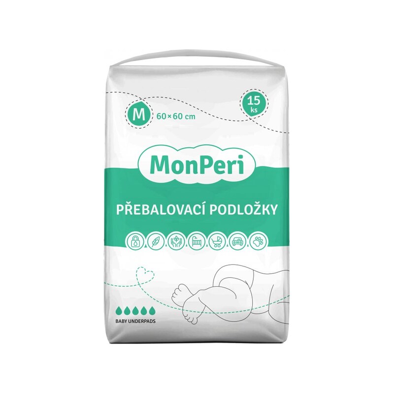 MonPeri Přebalovací podložky M 60x60 cm 15ks