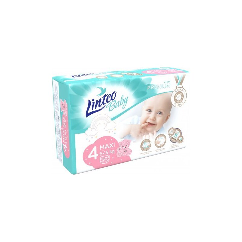Linteo Baby Premium 4 Maxi, 8-15-kg, 50ks