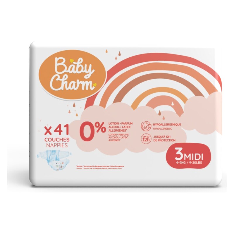 BabyCharm Baby Charm vel.3 Midi, 4-9 kg, 41 ks