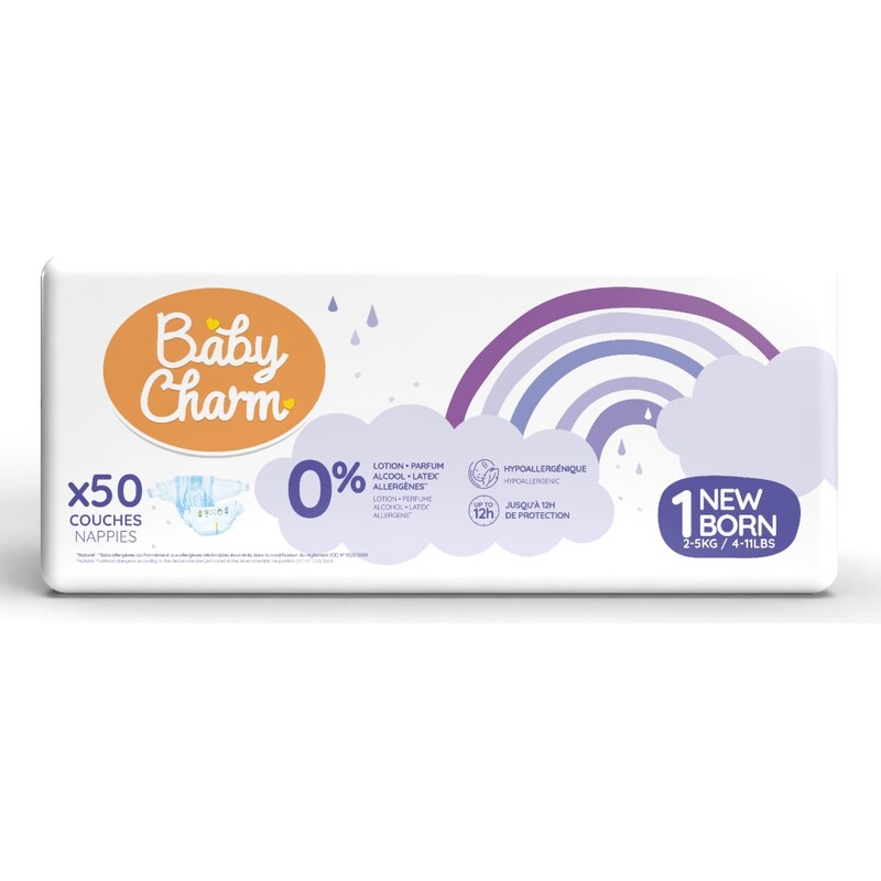 BabyCharm Baby Charm vel.1 Newborn, 2-5 kg, 50 ks