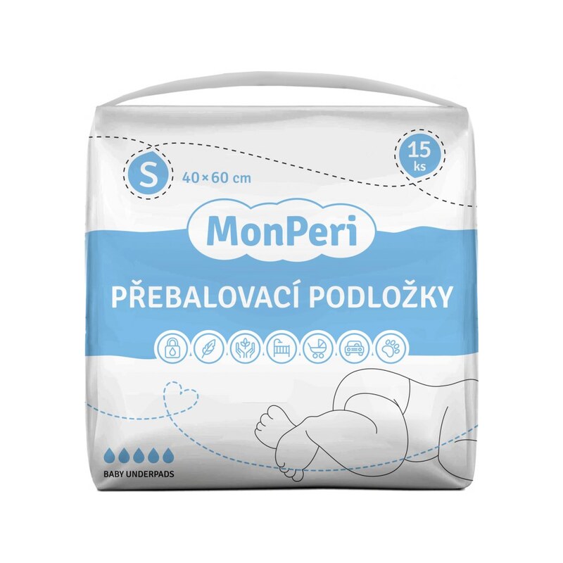 MonPeri Přebalovací podložky S 40x60 cm 15ks