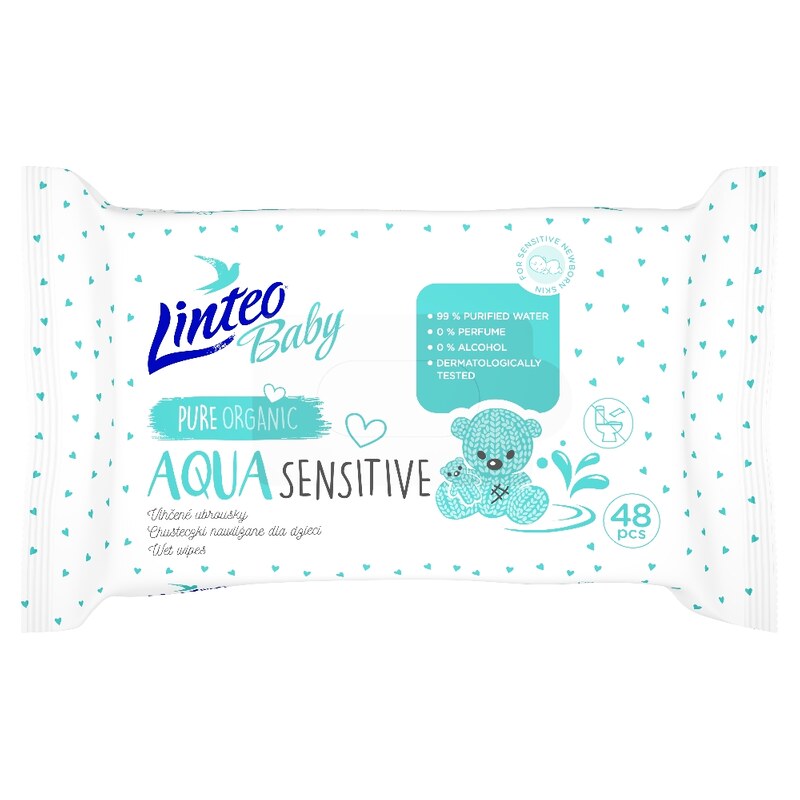 Linteo Baby Dětské vlhčené ubrousky AQUA SENSITIVE 48ks