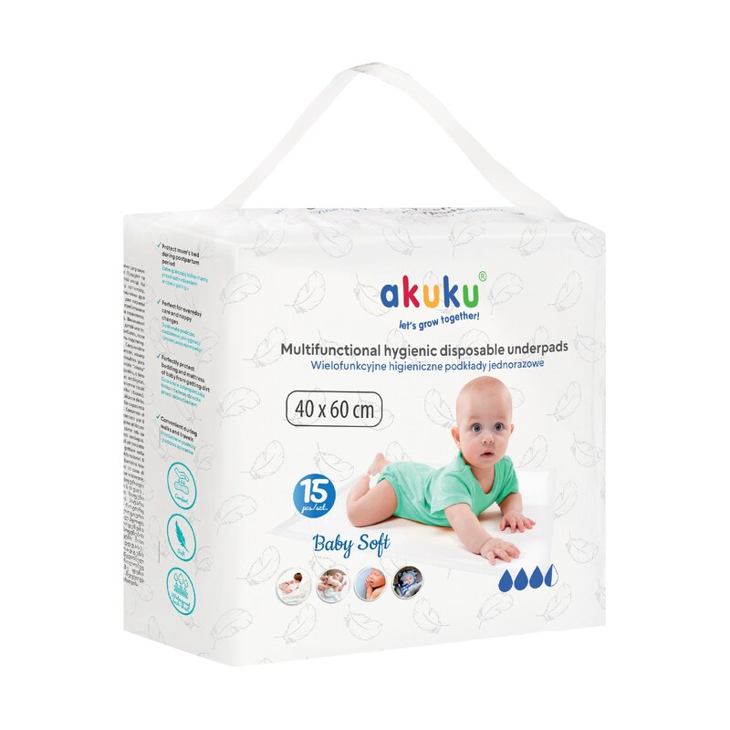Akuku Přebalovací podložky BABY SOFT 40x60cm 15ks