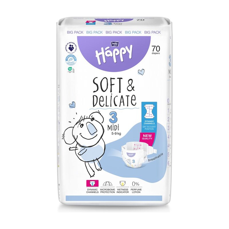 Bella Happy 3 MIDI Big Pack 5-9kg, 70ks