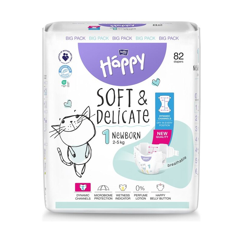 Bella Happy 1 NEWBORN Big Pack 2-5 kg, 82ks
